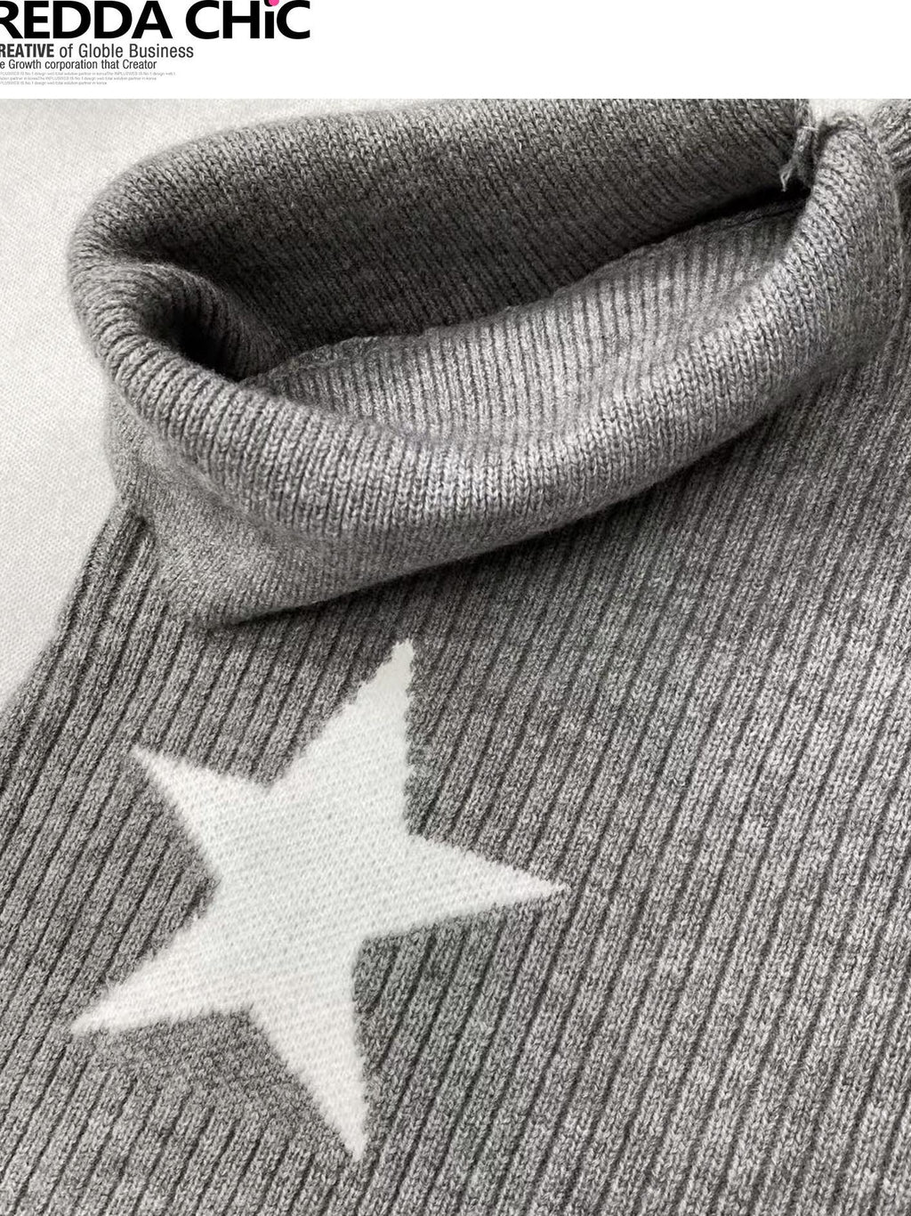 REDDACHIC Gray Asymmetric Shawl Neck Oversized Loose Women'S Knit Sweaters