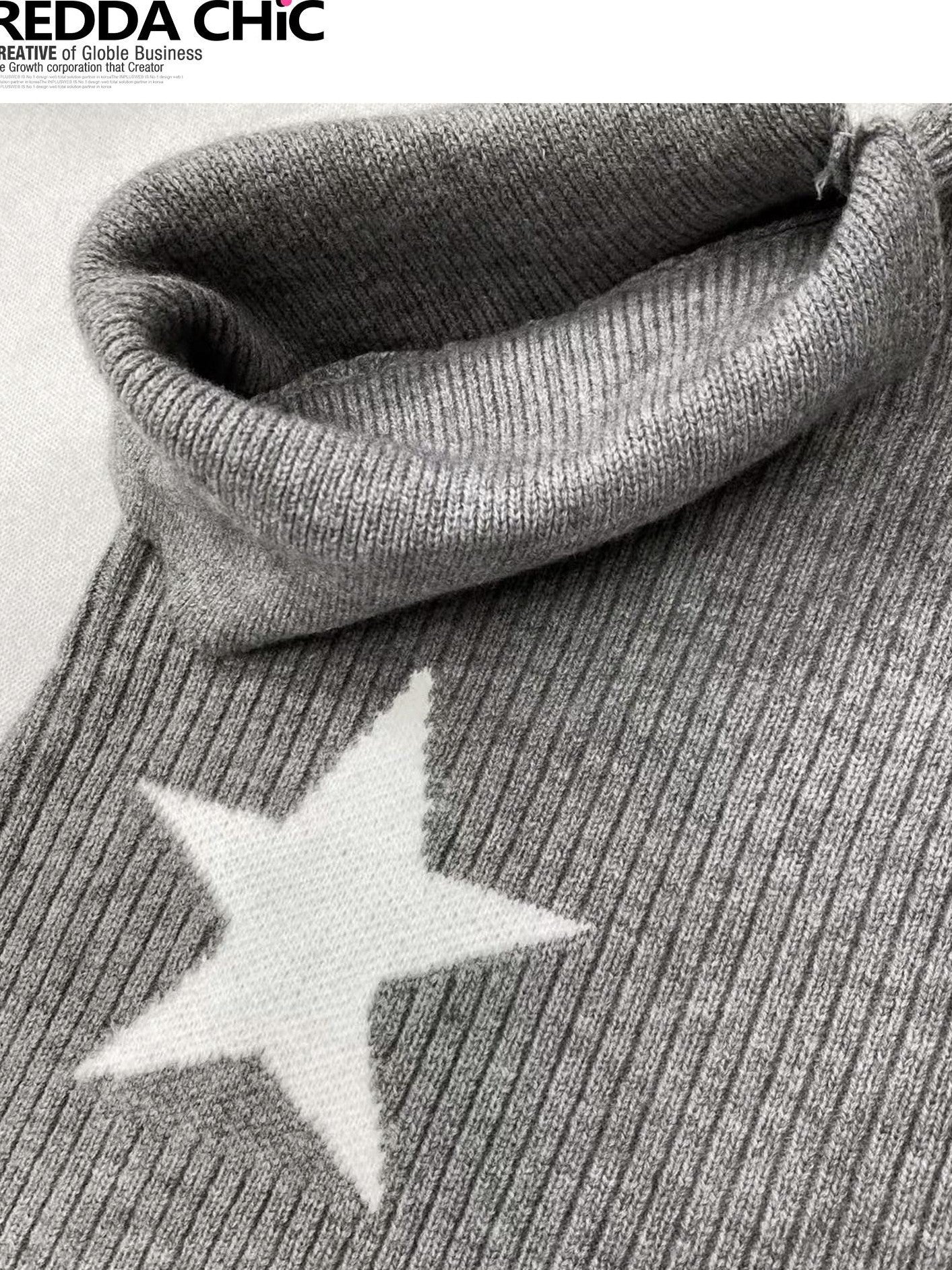 REDDACHIC Gray Asymmetric Shawl Neck Oversized Loose Women'S Knit Sweaters