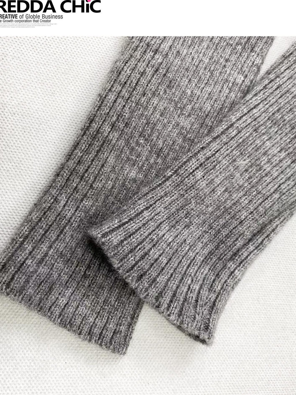REDDACHIC Gray Asymmetric Shawl Neck Oversized Loose Women'S Knit Sweaters