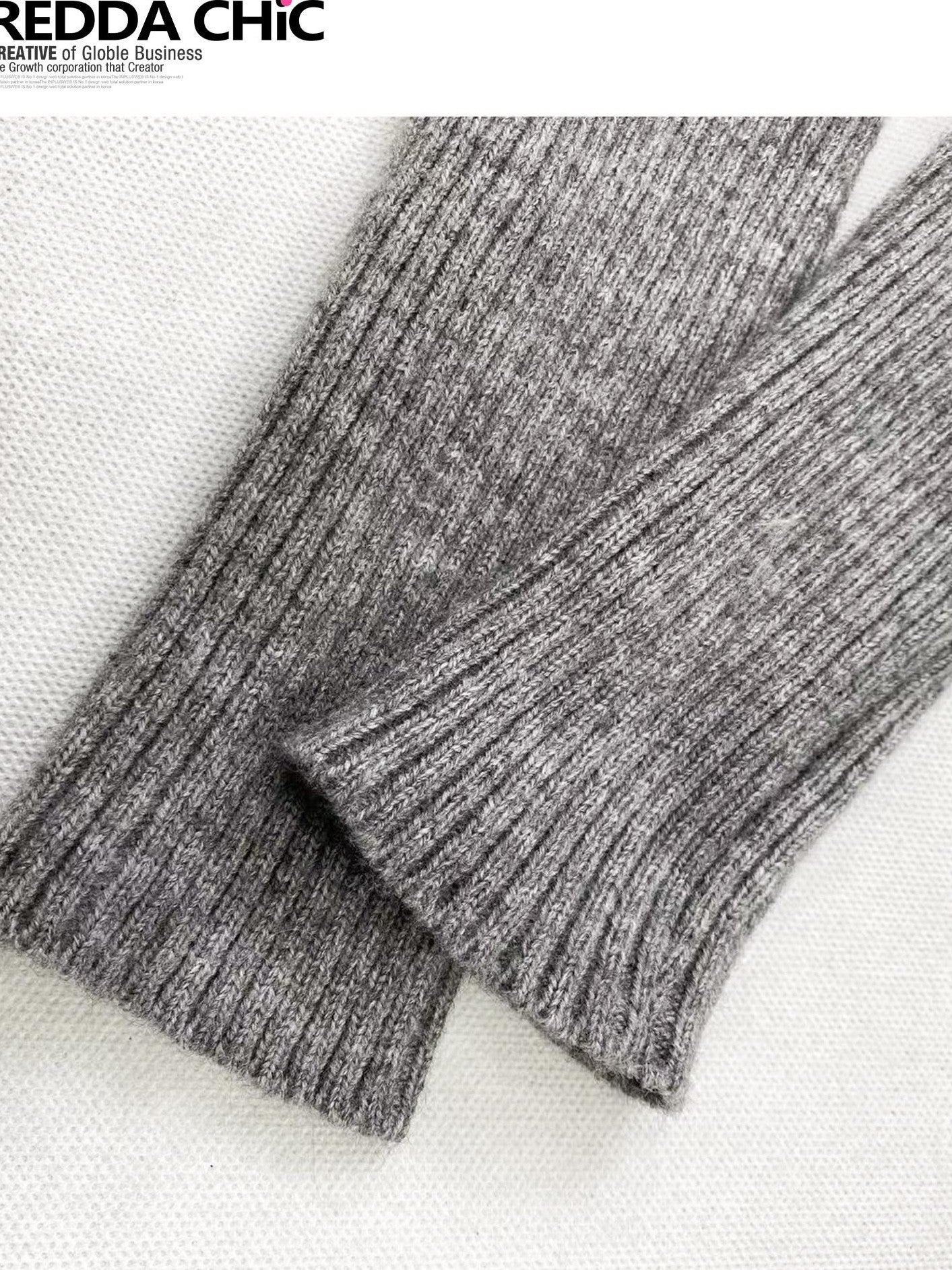 REDDACHIC Gray Asymmetric Shawl Neck Oversized Loose Women'S Knit Sweaters