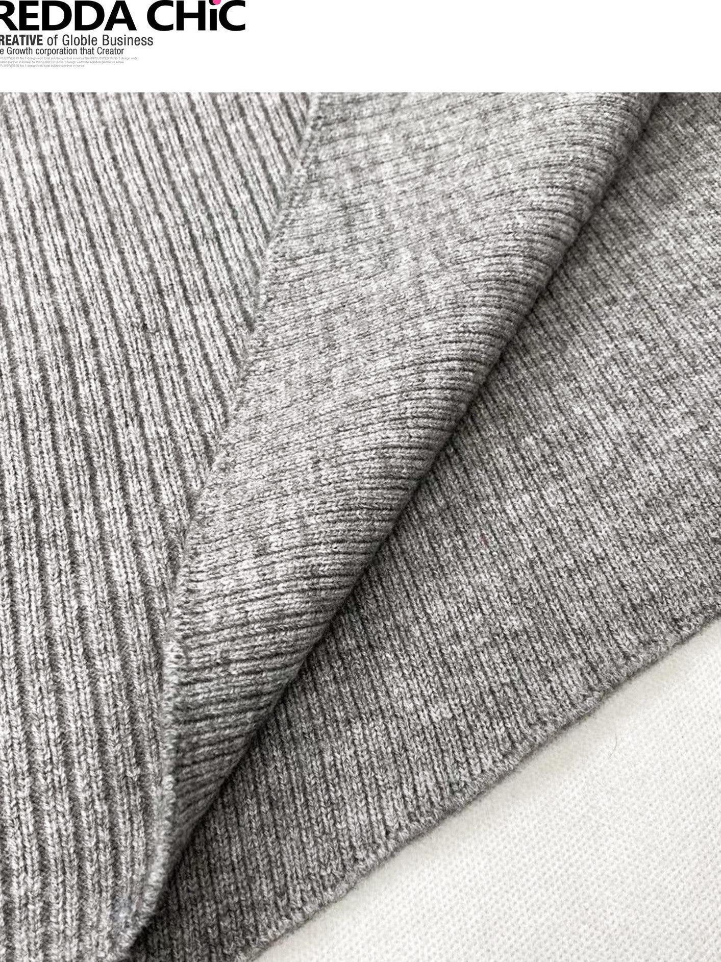 REDDACHIC Gray Asymmetric Shawl Neck Oversized Loose Women'S Knit Sweaters