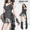 REDDACHIC_Gray_Distressed_Wasteland_Cropped_Asymmetrical_Ruffle_Hem_Women'S_Camisoles_MISSTT