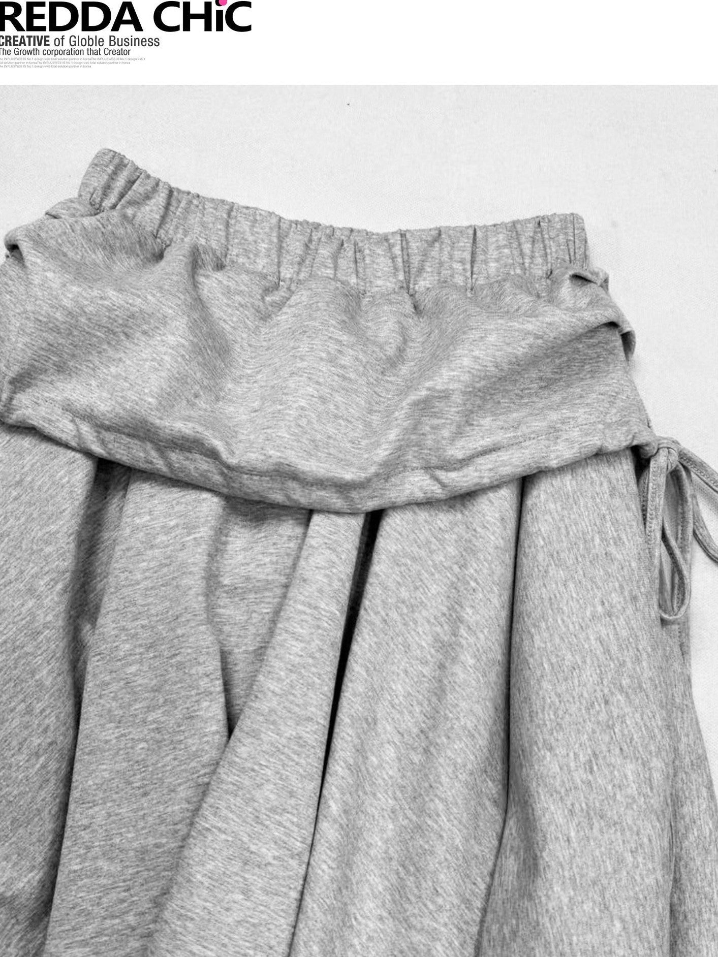 REDDACHIC Gray Faux Layered Drapey Micro Flare Mid Rise Casual Women'S Other Flare Pants