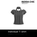 REDDACHIC_Gray_Polka_Dot_Shimmer_Cropped_Fitted_Women'S_Short_Sleeve_T-Shirts_MISSTT