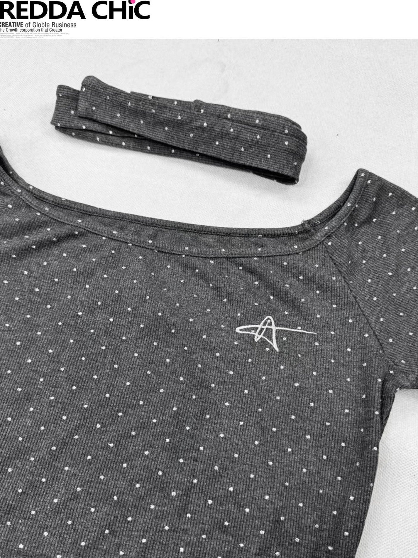 REDDACHIC Gray Polka Dot Shimmer Cropped Fitted Women'S Short Sleeve T-Shirts