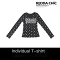 REDDACHIC_Gray_Star_Letter_Print_V-neck_Cinched_Waist_Cropped_Women'S_Long_Sleeve_T-Shirts_MISSTT