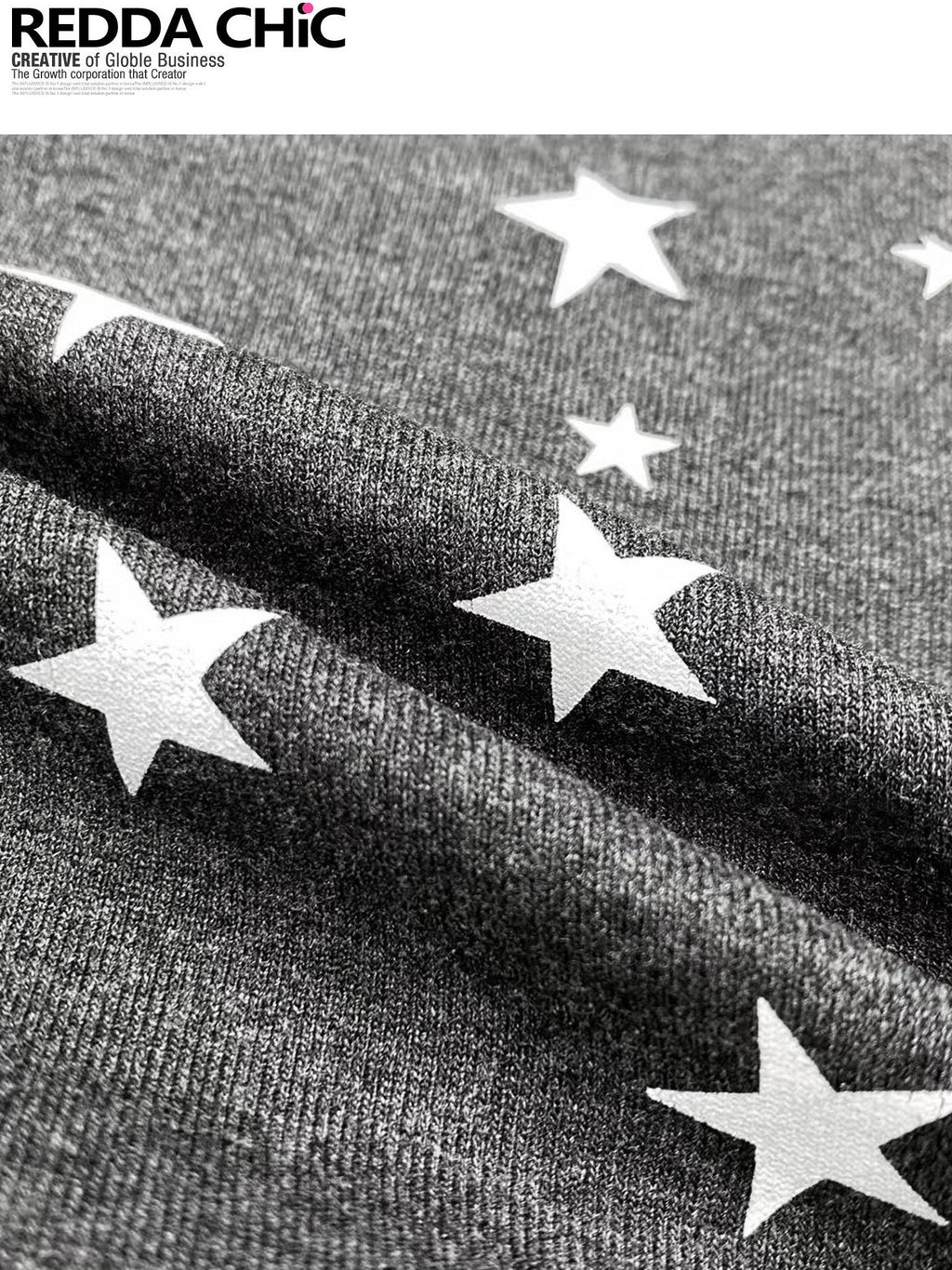 REDDACHIC Gray Star Letter Print V-neck Cinched Waist Cropped Women'S Long Sleeve T-Shirts