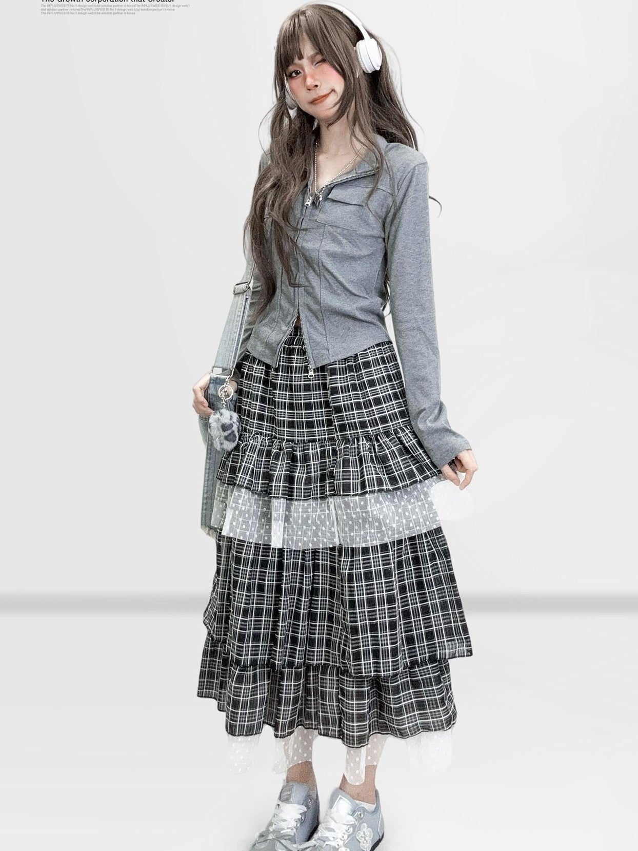 REDDACHIC Gray Zip Front Slit Waist Cinch Polo Collar Long Sleeve Women'S Knit Cardigans