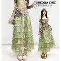 REDDACHIC_Green_Layered_Cake_Ruffle_A_Line_High_Waist_Women'S_Tulle_Maxi_Skirts_MISSTT