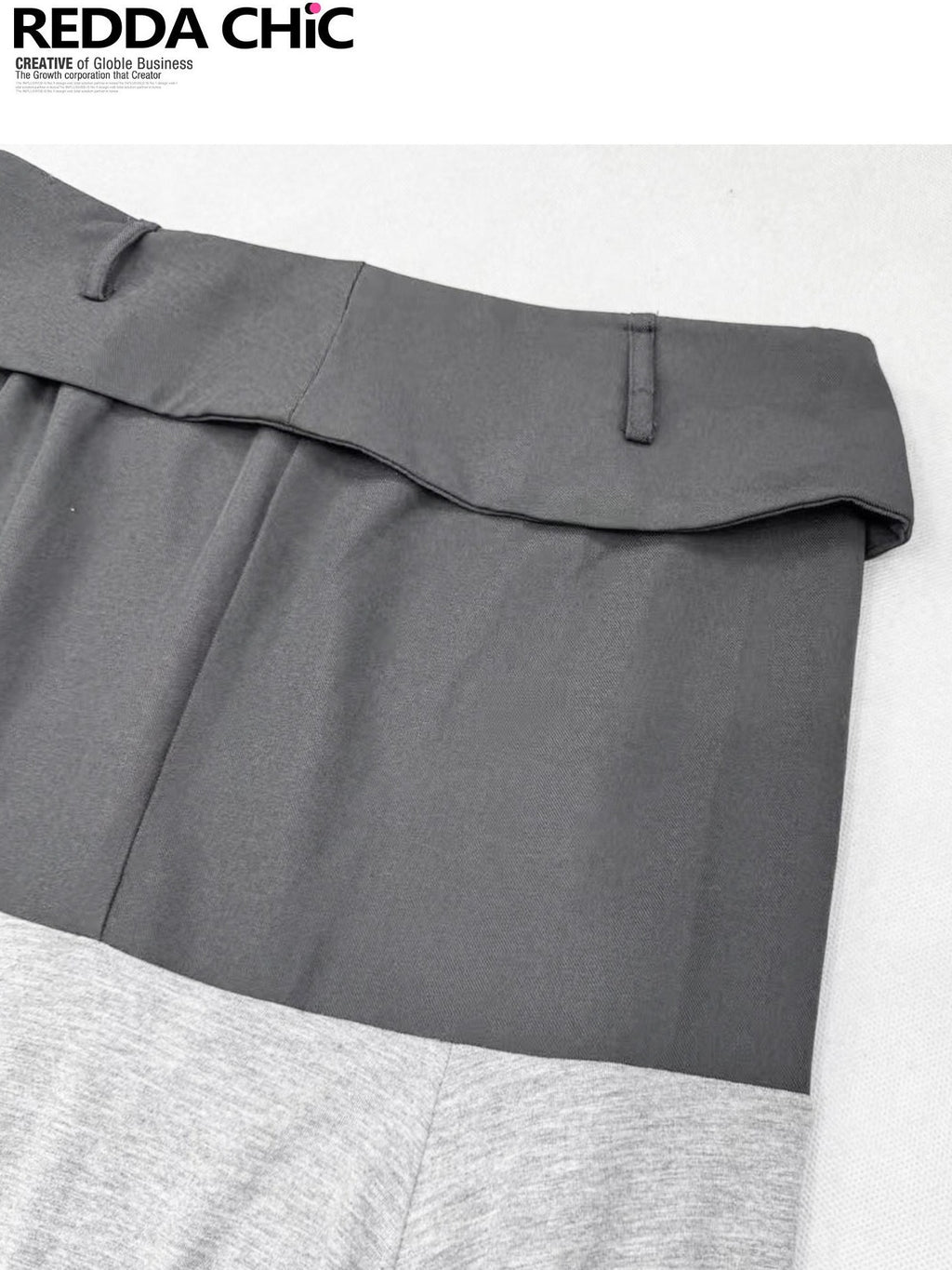 REDDACHIC Grey Patchwork A Line Low Waist Loose Drape Women'S Other Material Maxi Skirts