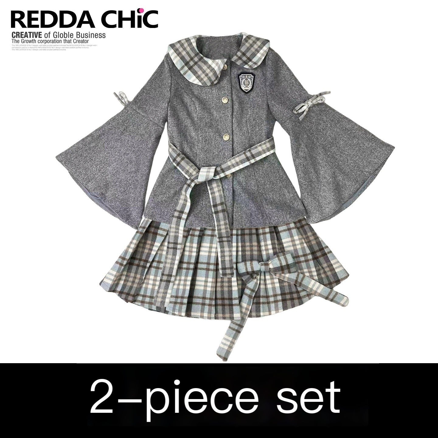 REDDACHIC_Grey_Plaid_Pleated_Schoolgirl_Women'S_Woolen_High_Waist_Mini_Skirts_MISSTT