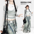 REDDACHIC_Grey_Sheer_Off_Shoulder_Mesh_Overlay_Two_Piece_Women'S_Mesh_Long_Sleeve_T-Shirts_MISSTT