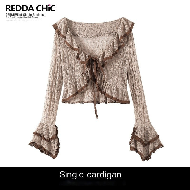 REDDACHIC_Lace_Spliced_Irregular_Pullover_Cropped_Vintage_Women'S_Cardigans_MISSTT