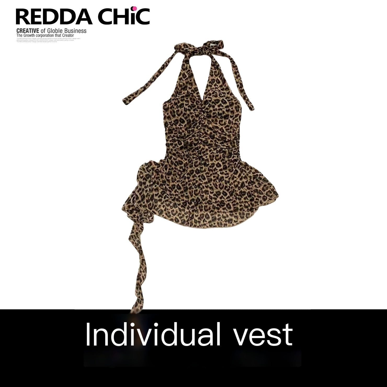 REDDACHIC_Leopard_Print_Halter_V-neck_Asymmetric_Ruffle_Women'S_Chiffon_Slip_Mini_Dresses_MISSTT