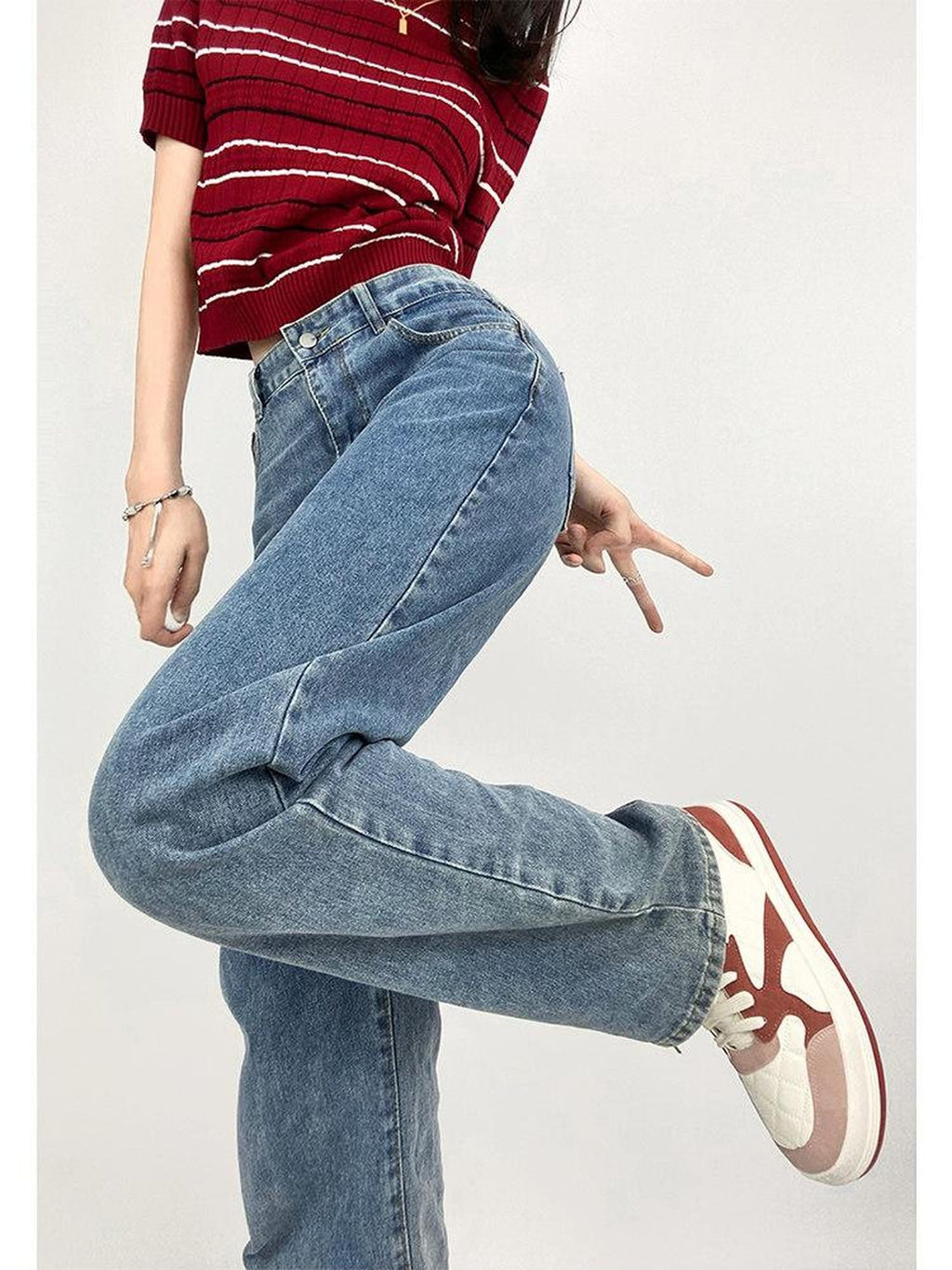 REDDACHIC Lettering Spaghetti Strap High Waist Straight Leg Women'S Denim Top & Pants Sets