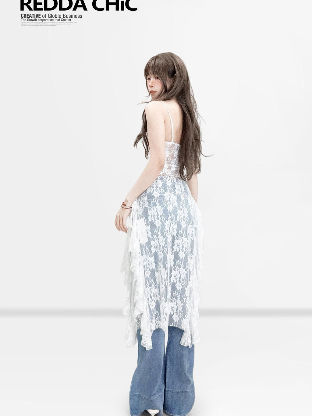 REDDACHIC Light Blue Y2K High Waist Slim Tall Women'S Cotton Stretch Denim Straight Jeans