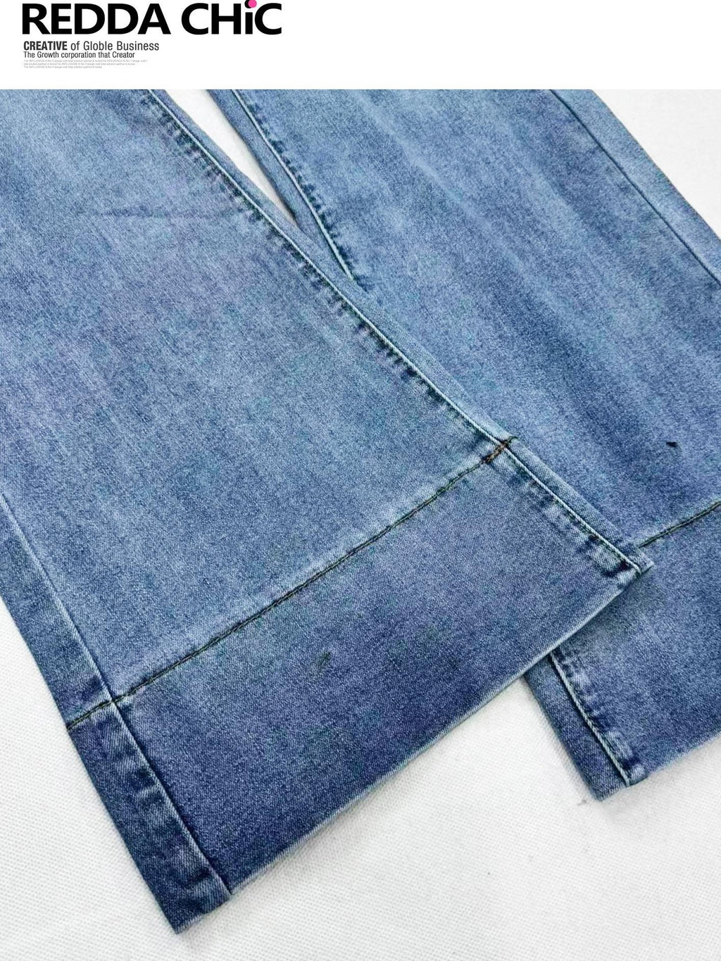 REDDACHIC Light Blue Y2K High Waist Slim Tall Women'S Cotton Stretch Denim Straight Jeans