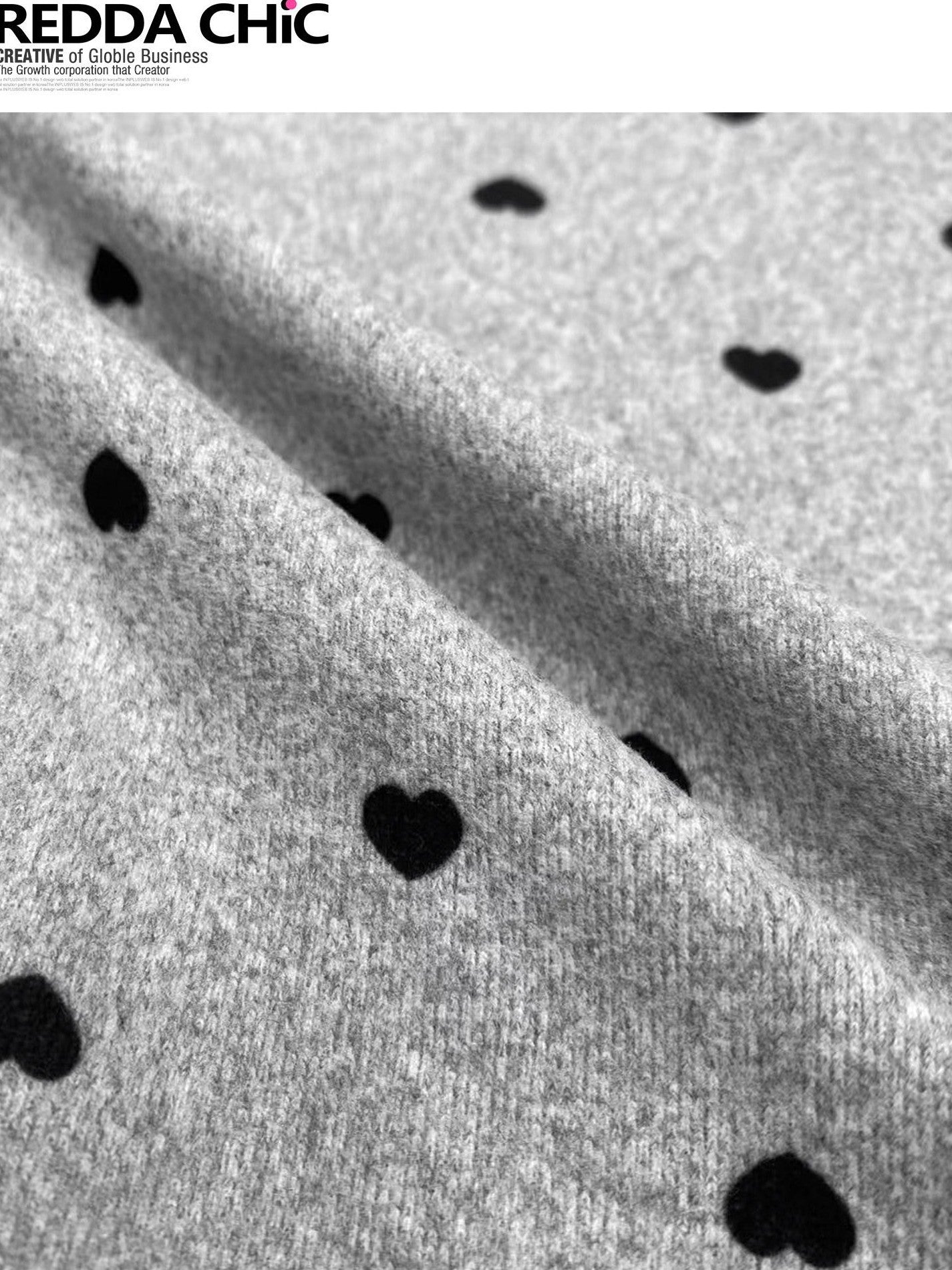 REDDACHIC Light Gray Polka Dot Heart Pleated Hem Women'S Derong Long Sleeve T-Shirts