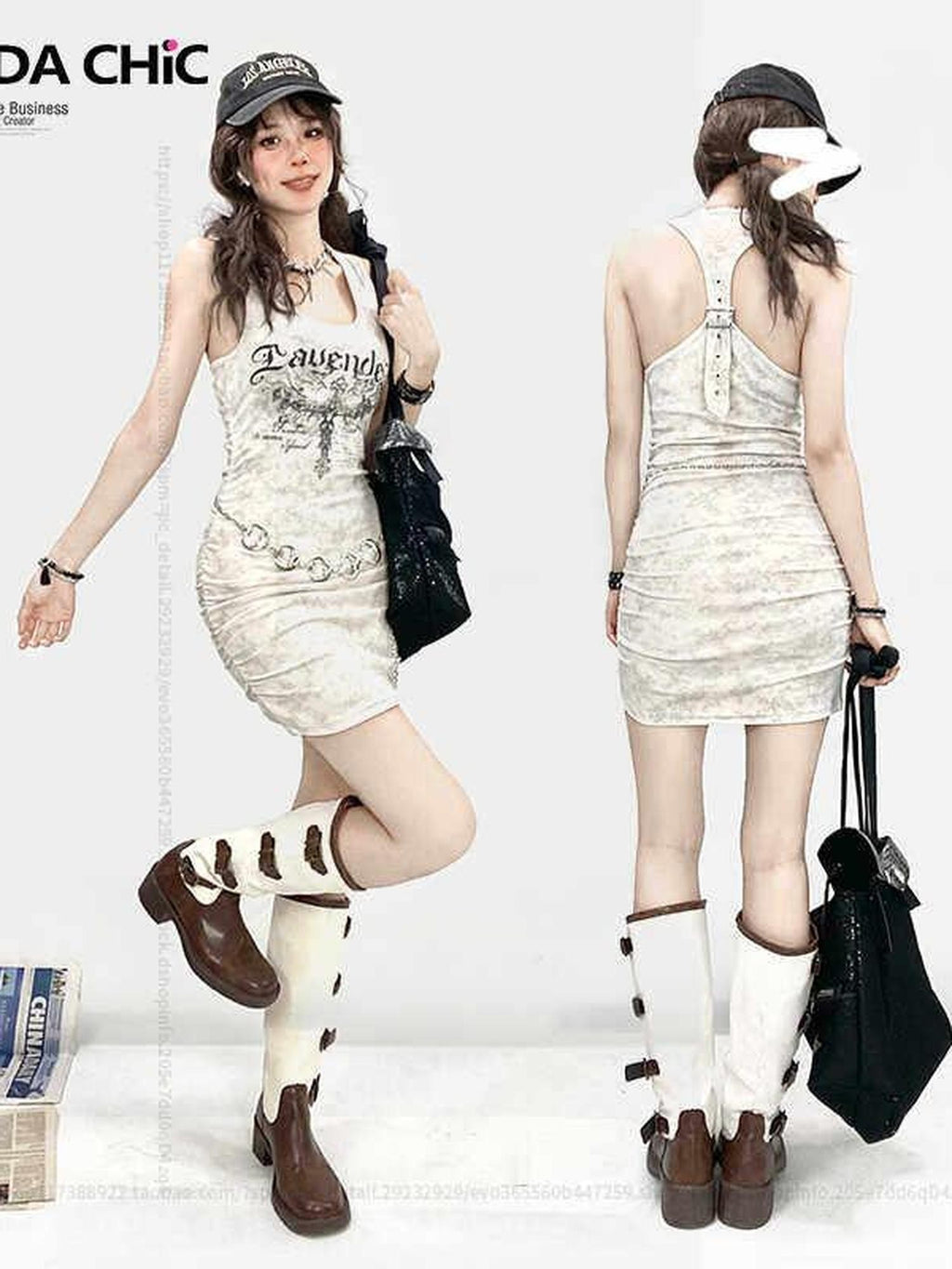 REDDACHIC Metal Moon Tassel Smooth Waist Chain Hook Vintage Punk Women'S Alloy Belts