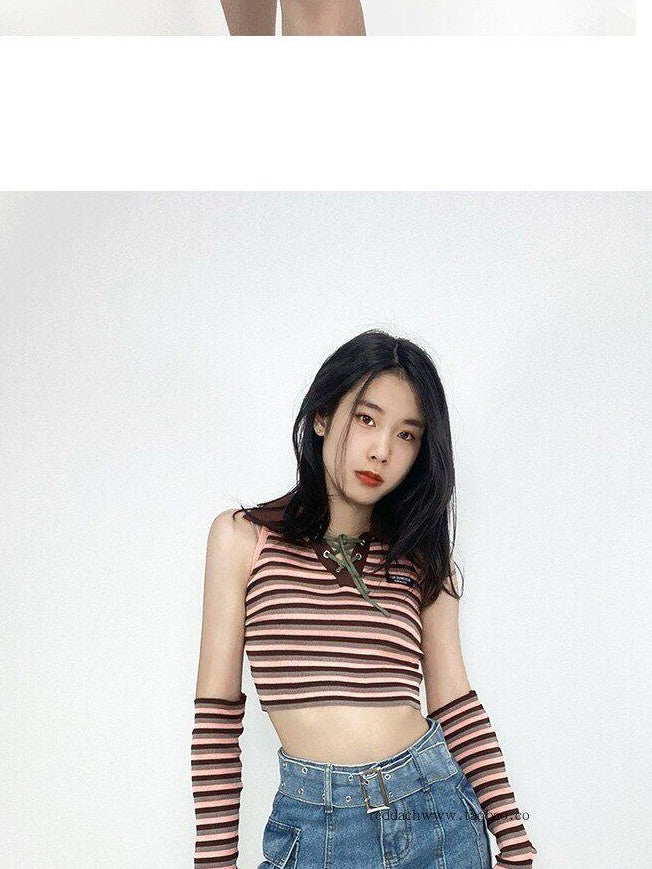REDDACHIC Mini High Waist Bodycon Tie Patchwork Women'S Cotton Denim Skorts Jeans