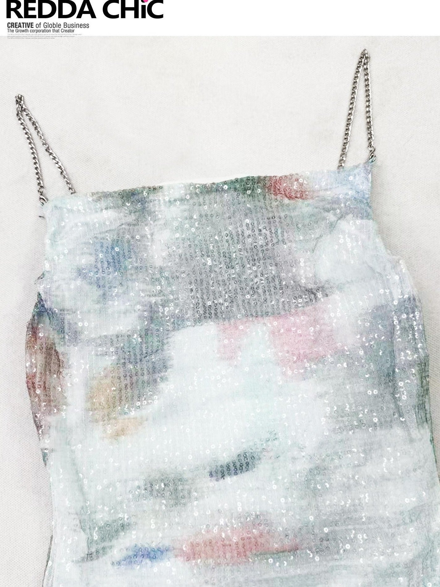 REDDACHIC Mint Green Sequined Gradient Bodycon Slim Concert Women'S Slip Mini Dresses
