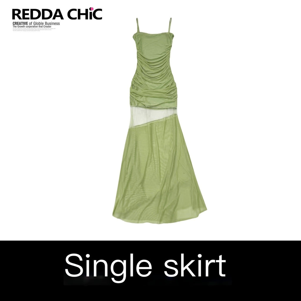 REDDACHIC_Mustard_Green_Cutout_Fishtail_Bodycon_Women'S_Mesh_Slip_Maxi_Dresses_MISSTT