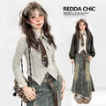 REDDACHIC_Oat_Vintage_Polo_Collar_Tie_Knit_Layered_Vest_Asymmetric_Slim_Fit_Women'S_Blouses_MISSTT