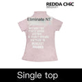 REDDACHIC_Pink_Letter_Print_Half_High_Collar_Cropped_Slim_Women'S_Short_Sleeve_T-Shirts_MISSTT