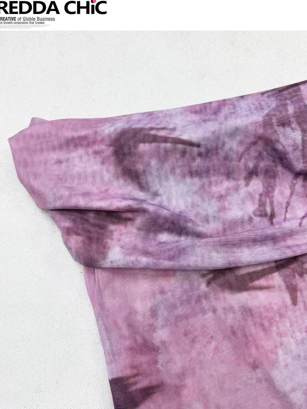 REDDACHIC Pink Ombre Tie Dye Off Shoulder Crop Slim Women'S Mesh Short Sleeve T-Shirts