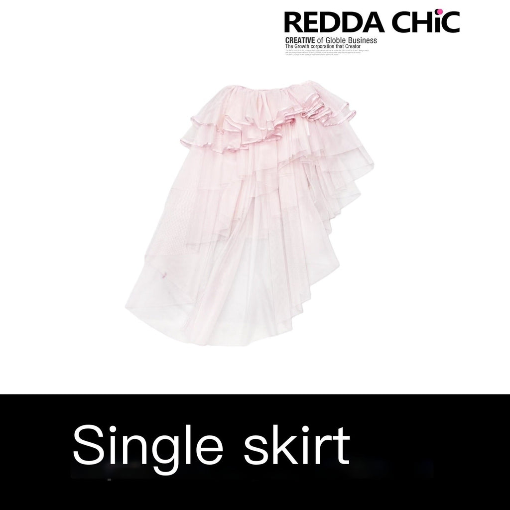 REDDACHIC_Pink_Tiered_Asymmetrical_A_Line_Spliced_Women'S_Tulle_Midi_Skirts_MISSTT