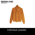 REDDACHIC_Pumpkin_Orange_Turtleneck_Knitted_Loose_Pullover_Slouchy_Women'S_Sweaters_MISSTT
