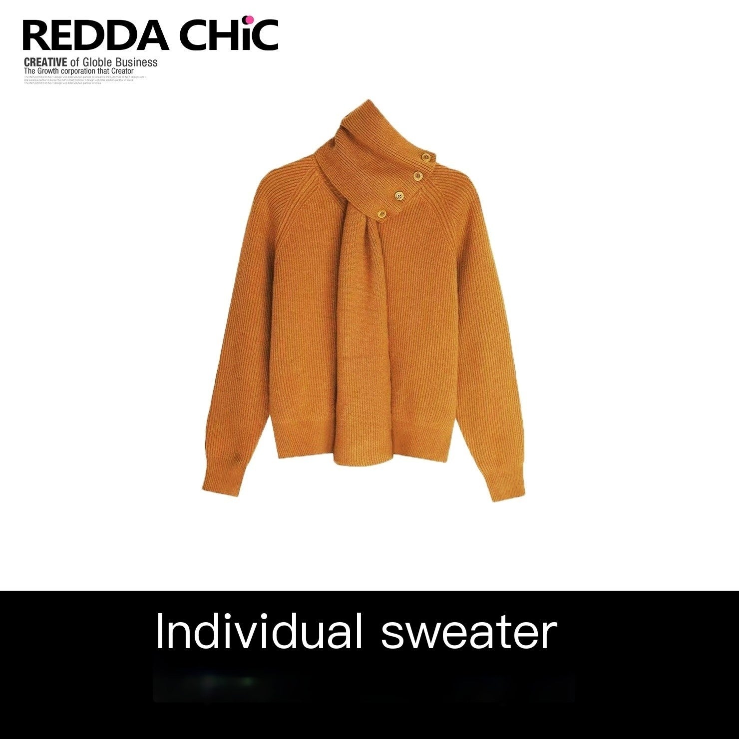 REDDACHIC_Pumpkin_Orange_Turtleneck_Knitted_Loose_Pullover_Slouchy_Women'S_Sweaters_MISSTT