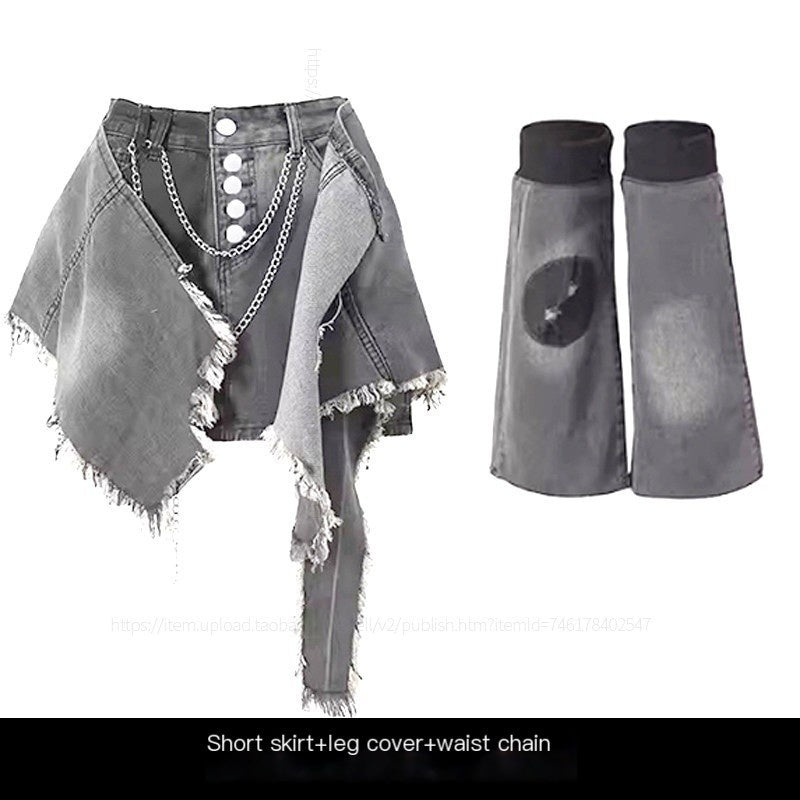 REDDACHIC_Punk_Tie_Distressed_Asymmetric_Aline_High_Waist_Women'S_Denim_Midi_Skirts_MISSTT