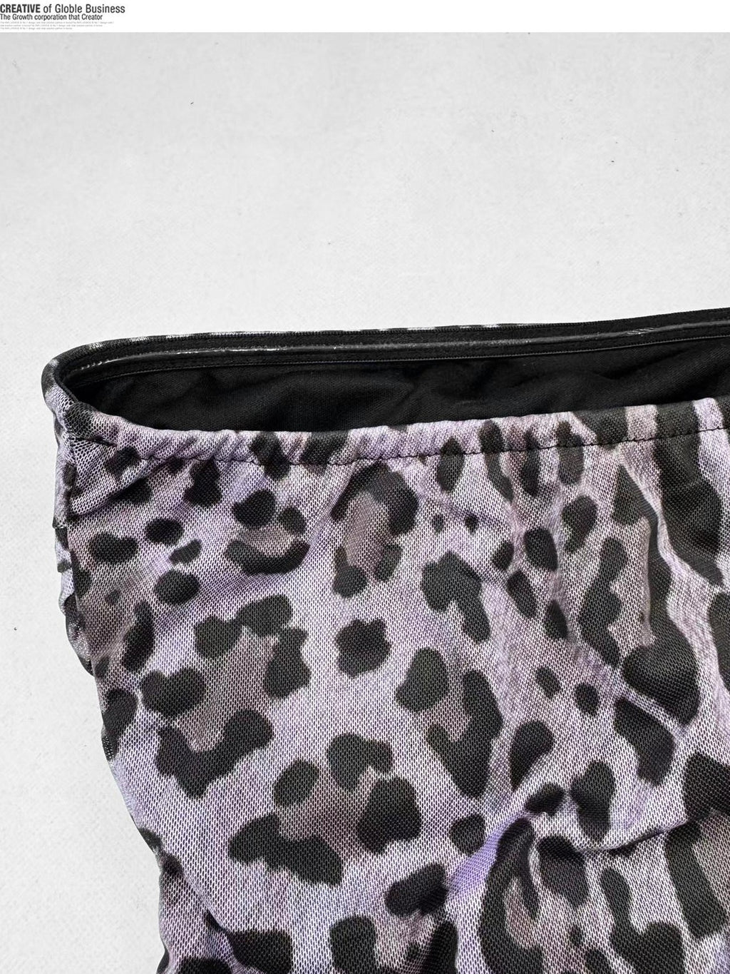 REDDACHIC Purple Leopard Padded Choker Waist Cinch H Cut Women'S Mesh Tube Tops / Bandeaus