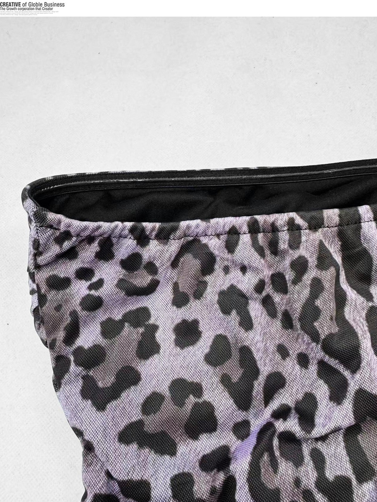 REDDACHIC Purple Leopard Padded Choker Waist Cinch H Cut Women'S Mesh Tube Tops / Bandeaus