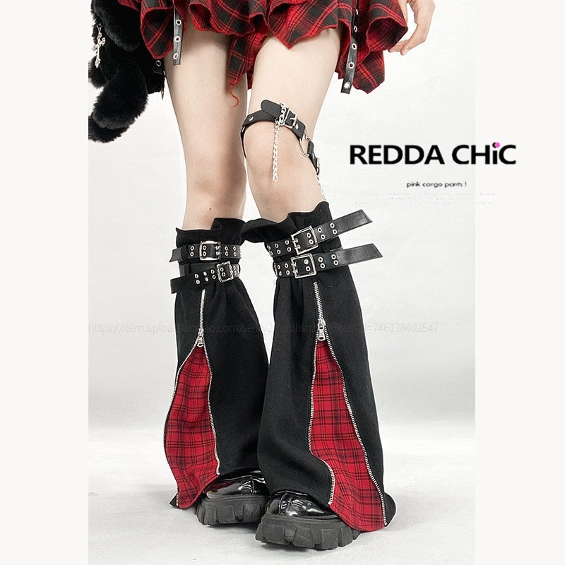 REDDACHIC_Red_Plaid_Asymmetric_Pleated_Cake_Tie_High_Waist_Women'S_Mini_Skirts_MISSTT