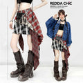 REDDACHIC_Red_Plaid_Patchwork_Asymmetrical_Tiered_Ruffle_High_Waist_Women'S_Maxi_Skirts_MISSTT