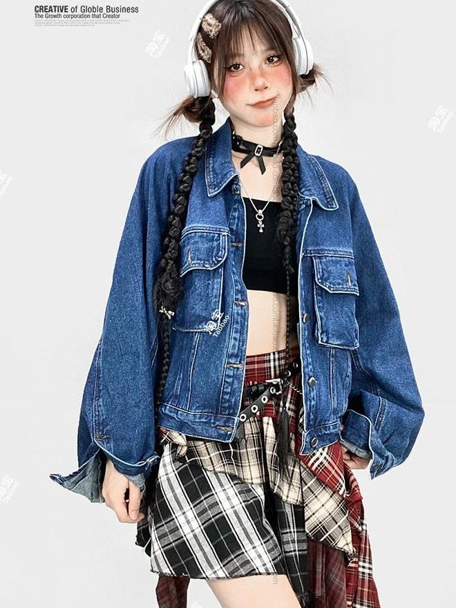 REDDACHIC Red Plaid Patchwork Asymmetrical Tiered Ruffle High Waist Women'S Maxi Skirts