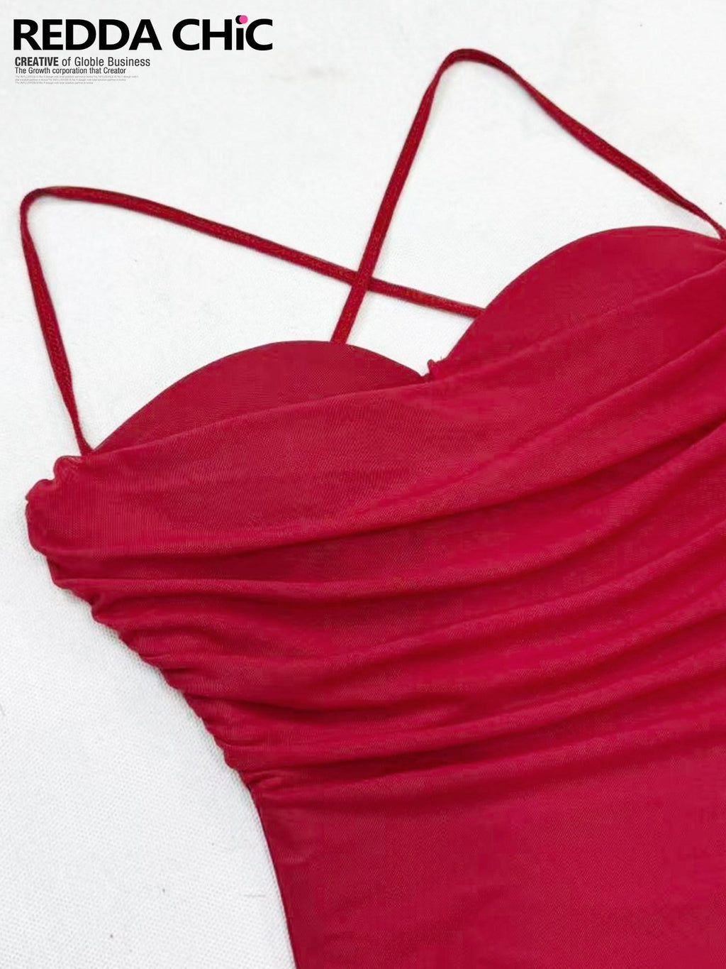 REDDACHIC Red Spaghetti Strap Bodycon Midi Hip Hugging Women'S Slip Maxi Dresses