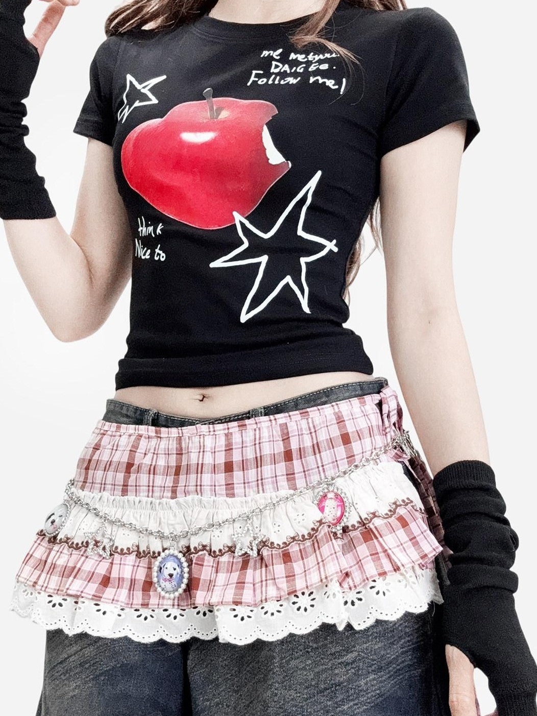 REDDACHIC Retro Embroidered Patchwork Ruffle Tie Pleated Women'S Lace Clothing Accessories