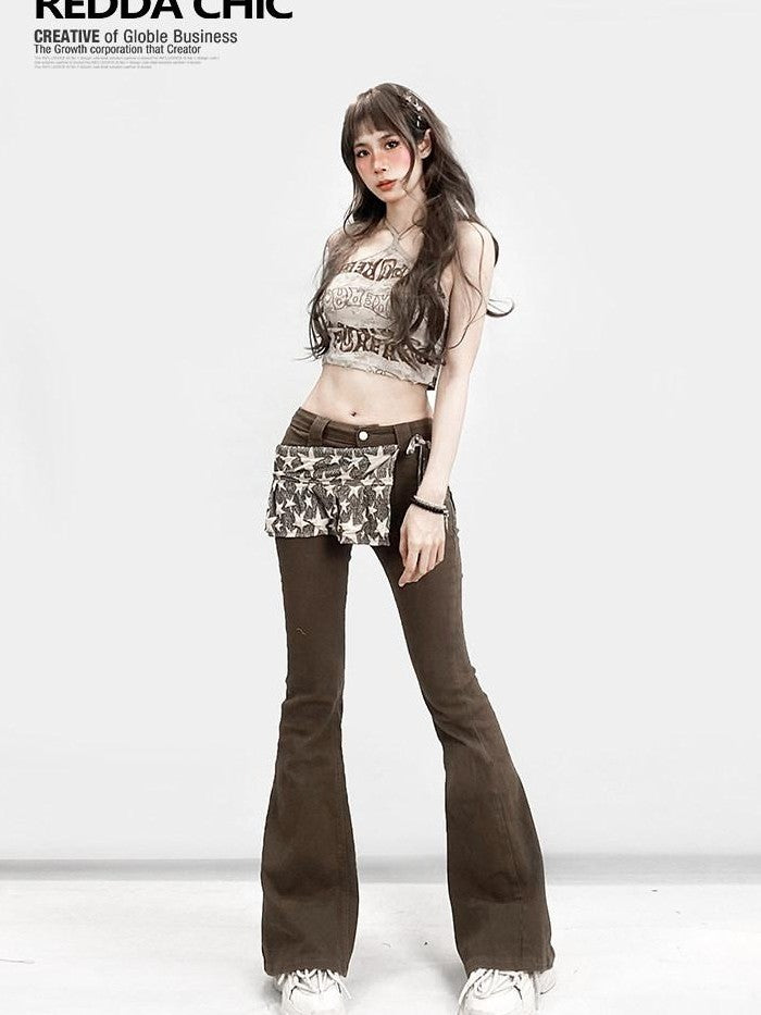 REDDACHIC Retro Letter Print Padded Halter Crop Fitted Women'S Camisoles