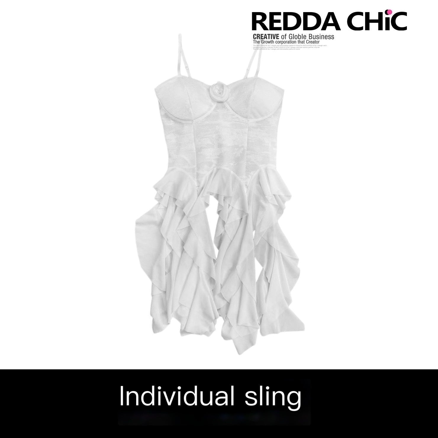 REDDACHIC_Ruffle_Asymmetric_Padded_Women'S_Lace_Waist_Cinch_Slip_Mini_Dresses_MISSTT