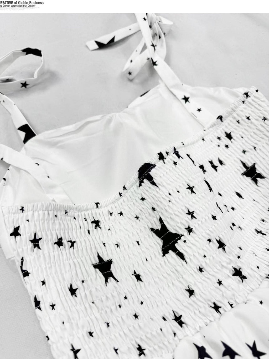 REDDACHIC Star Print Padded Bust A Line Cake Skirt Women'S Polyester Slip Mini Dresses