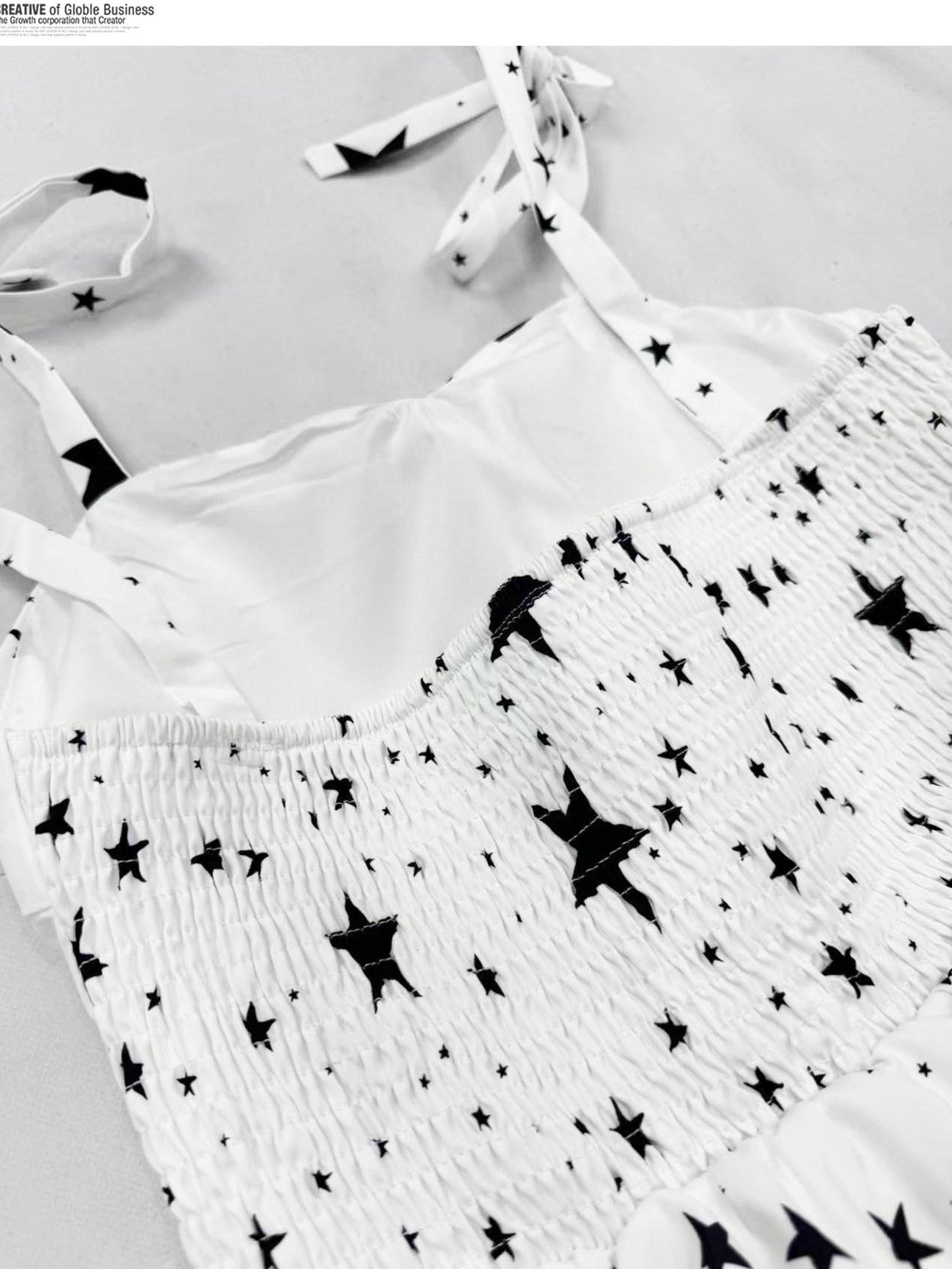 REDDACHIC Star Print Padded Bust A Line Cake Skirt Women'S Polyester Slip Mini Dresses