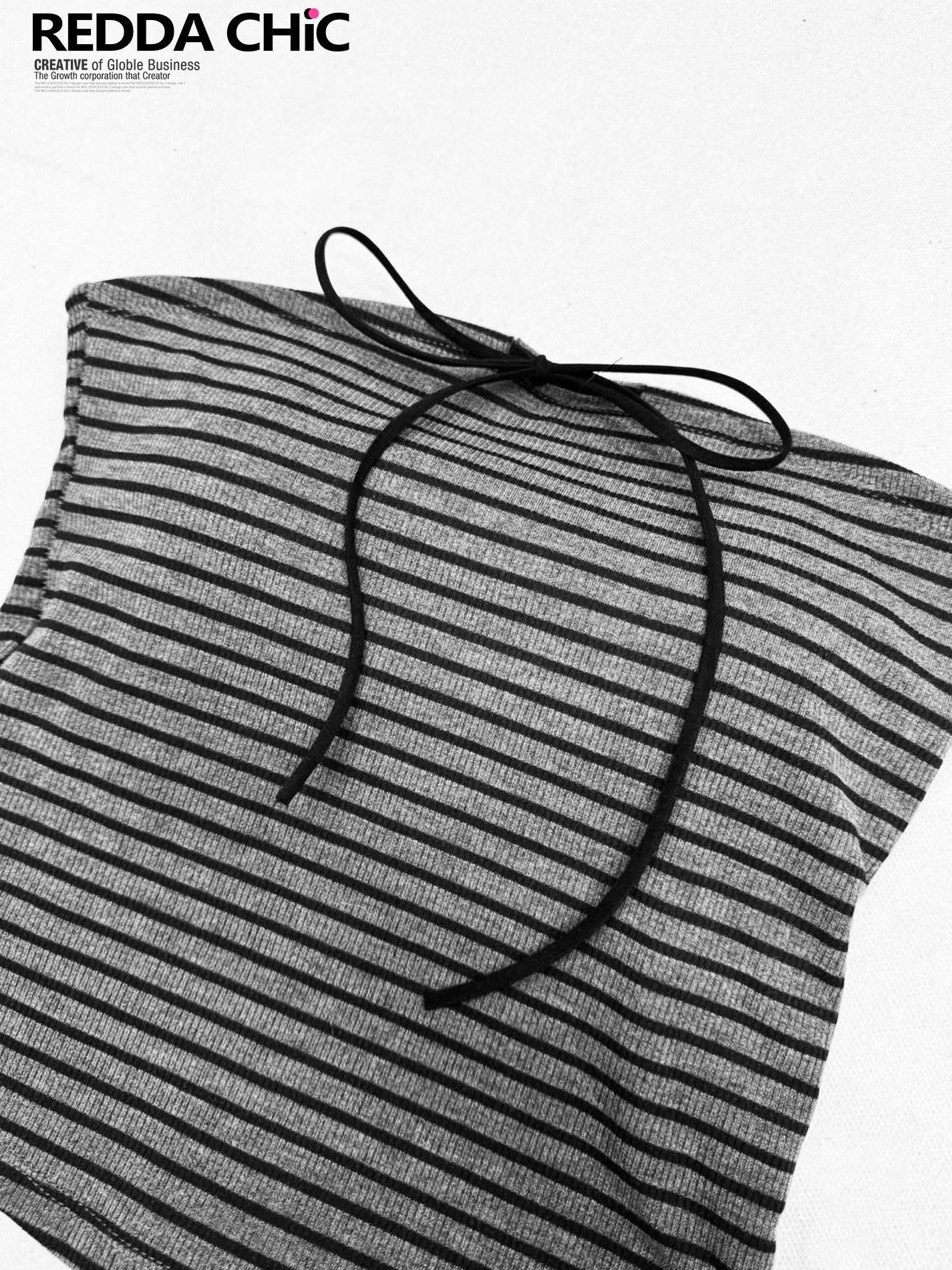 REDDACHIC Striped Bow Padded Cropped Hline Women'S Cotton Blend Tube Tops / Bandeaus