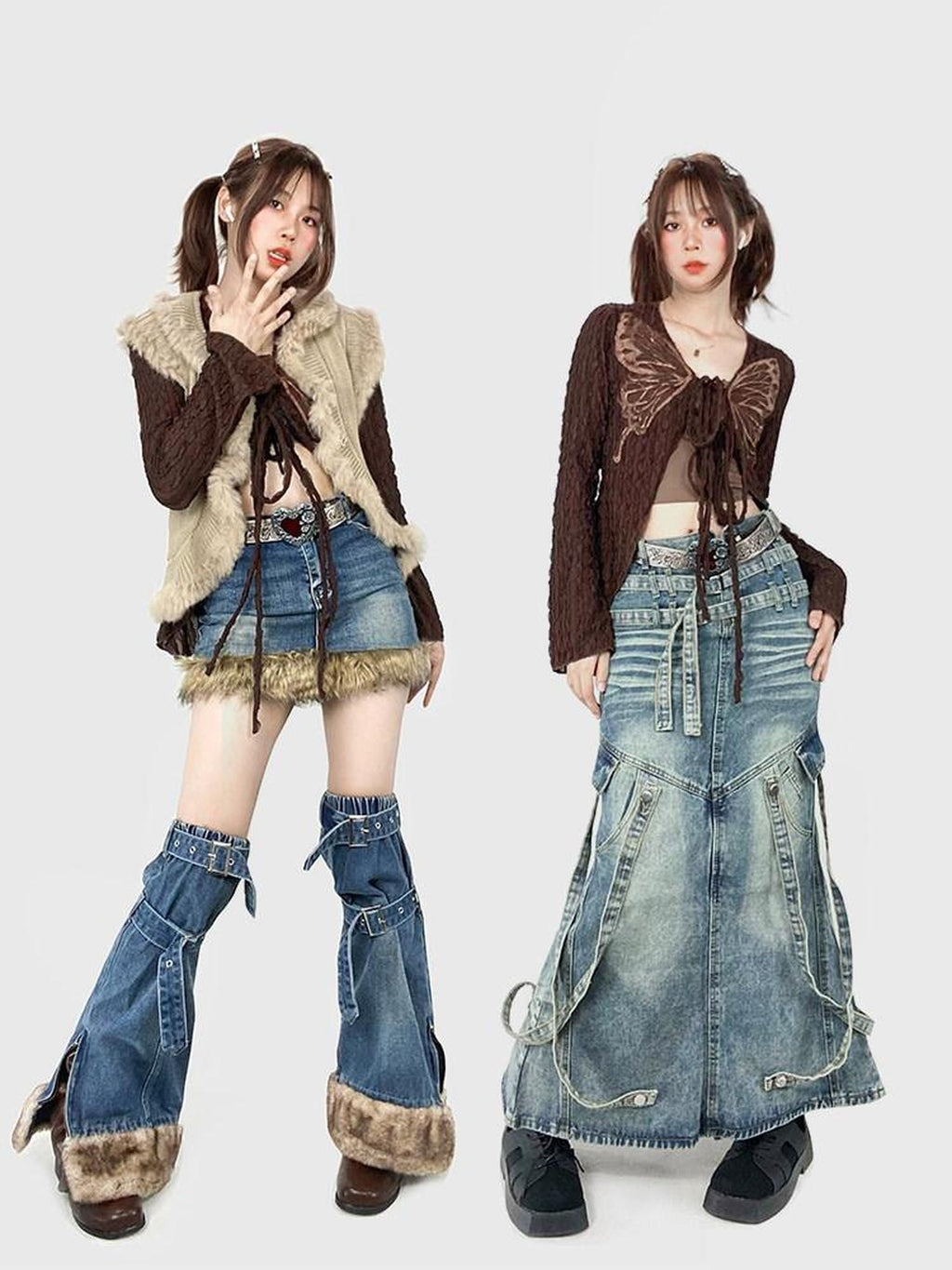 REDDACHIC Vintage Butterfly Applique Tie Slim Long Sleeve Women'S Mesh Cardigans