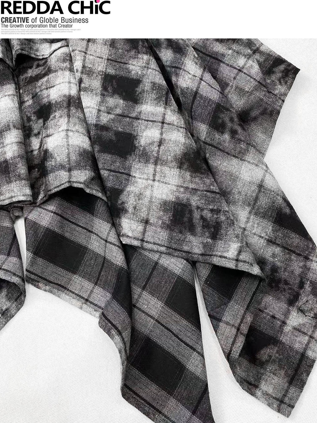 REDDACHIC Vintage Dark Plaid Ruffle Asymmetric Tie Dye Women'S Maxi Skirts