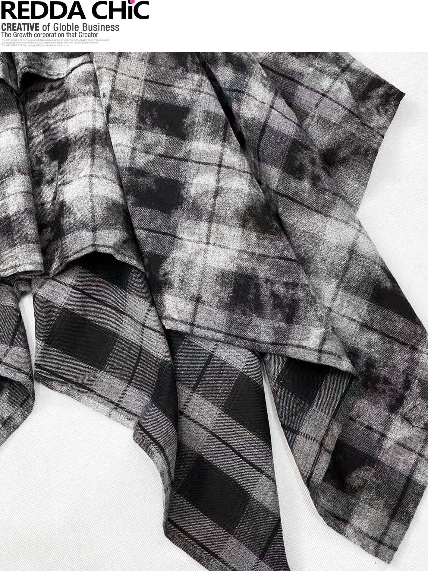 REDDACHIC Vintage Dark Plaid Ruffle Asymmetric Tie Dye Women'S Maxi Skirts