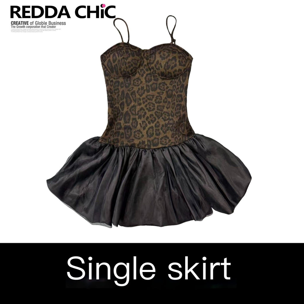 REDDACHIC_Vintage_Leopard_Padded_Spaghetti_Strap_Cinched_Waist_Women'S_Tulle_Mini_Dresses_MISSTT