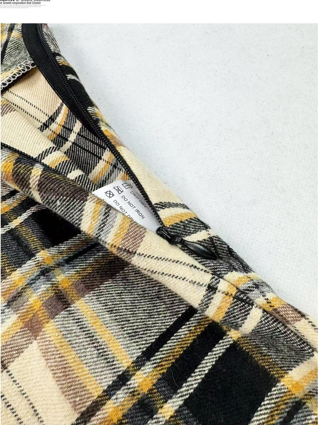 REDDACHIC Vintage Plaid Patchwork Asymmetric Ruffled Women'S Pu Leather Midi Skirts